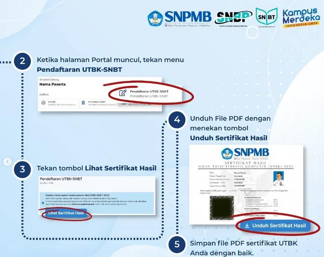 Cara Unduh dan Cetak Sertifikat UTBK SNBT 2025 via 44 Link Mirror Resmi